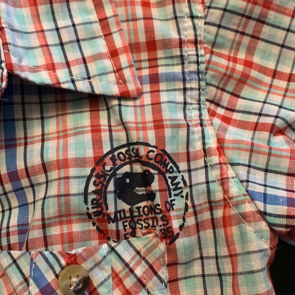 Red/blue Dino button up size 3T - Picture 2 of 3